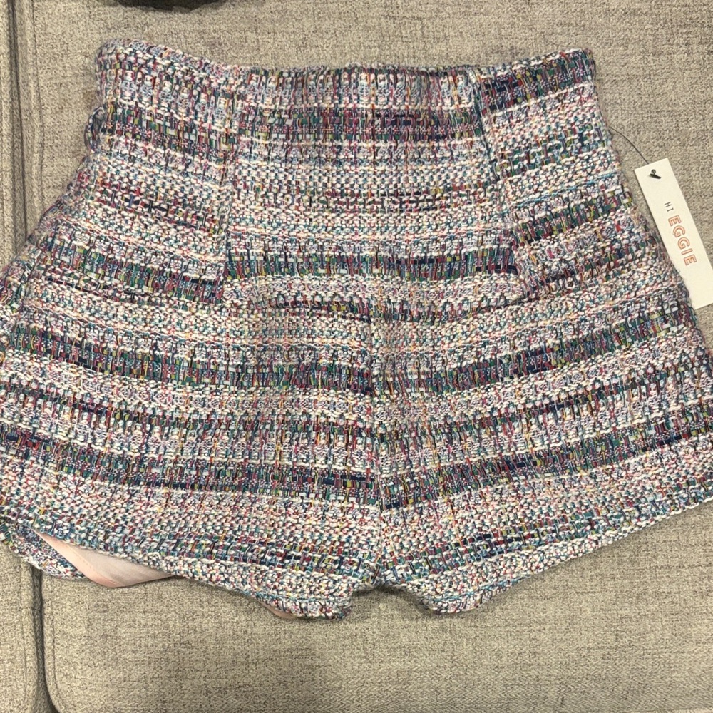 Colorful Tweed High Waist Shorts